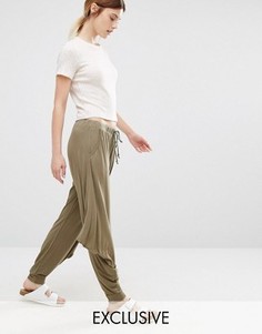 Черные брюки в стиле casual свободного кроя Stitch &amp; Pieces - Зеленый