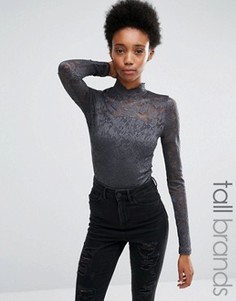 Кружевное боди Vero Moda Tall - Серый