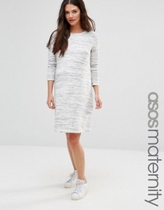Свободное трикотажное платье в стиле casual для беременных ASOS Maternity - Серый