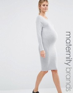 Облегающее трикотажное платье Mamalicious - Серый Mama.Licious