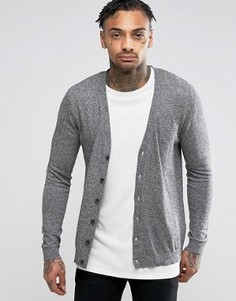 Черно-белый меланжевый кардиган из хлопка ASOS - Черный