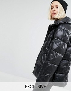 Дутая oversize-куртка Puffa - Черный