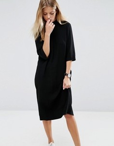 Платье миди с высокой горловиной ASOS - Черный