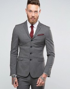 Темно-серый супероблегающий пиджак на четырех пуговицах ASOS - Мульти