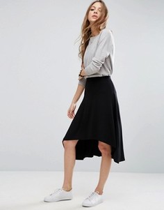 Расклешенная юбка миди асимметричной длины ASOS - Черный