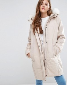 Шерстяная парка со стеганым передом ASOS - Коричневый