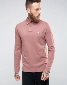 Поло из пике с длинными рукавами и логотипом ASOS - Розовый