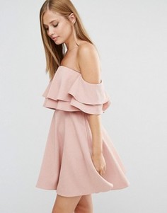 Платье мини с двойной драпировкой Keepsake - Розовый