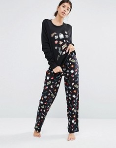 Пижамные штаны Pieces Wilma Christmas Fun - Черный