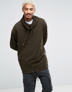 Oversize-свитшот со шнурком по краю и воротником-труба ASOS - Зеленый