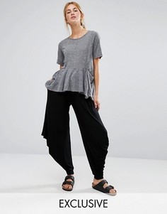 Черные брюки в стиле casual свободного кроя Stitch &amp; Pieces - Черный