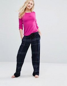 Пижамный комплект в клетку с логотипом DKNY - Розовый