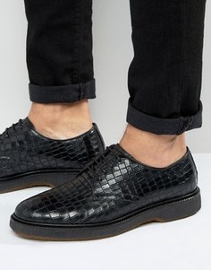 Черные дерби с эффектом крокодиловой кожи ASOS - Черный