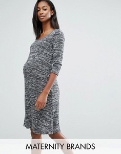 Короткое приталенное платье для беременных Mamalicious - Серый Mama.Licious