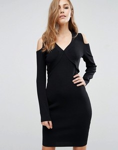 Облегающее платье с вырезами на плечах Supertrash Damara - Черный