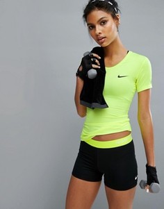 Топ с короткими рукавами Nike Pro Training Cool - Желтый