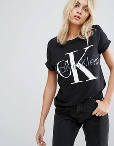 Пижамный топ в стиле ретро с круглым вырезом Calvin Klein - Черный