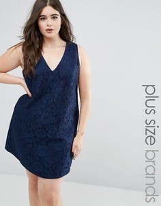 Кружевное платье AX Paris Plus - Темно-синий