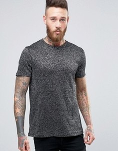 Черно-серебристая вязаная футболка ASOS Premium - Серебряный