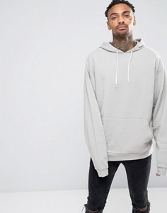 Длинный oversize-худи песочного цвета с супердлинными рукавами ASOS - Бежевый