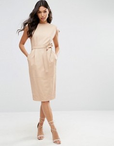 Платье с поясом ASOS - Розовый