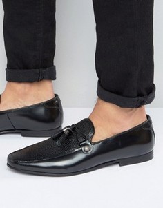 Строгие черные кожаные лоферы с кисточками ASOS - Черный