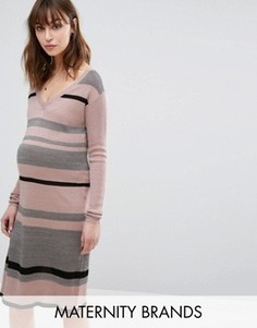 Трикотажное платье в полоску Mamalicious - Мульти Mama.Licious