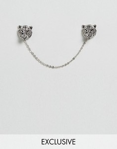 Серебристые уголки для воротника с цепочкой Noose &amp; Monkey - Серебряный