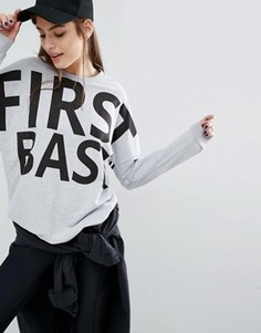 Свитшот с оversize-логотипом First Base - Серый