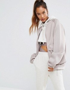 Бомбер в стиле oversize с карманами по бокам adidas Originals - Бежевый