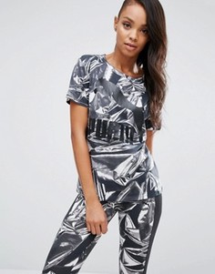 Oversize-футболка с графическим принтом Puma - Серый