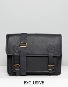 Черный кожаный портфель Reclaimed Vintage - Черный