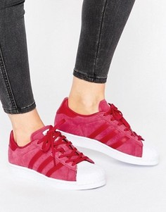 Розовые замшевые кроссовки adidas Originals Superstar - Розовый