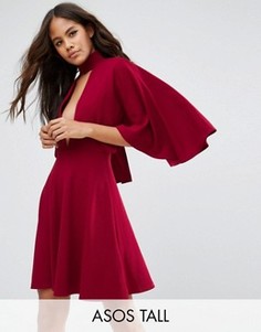 Платье-кимоно мини с горловиной-чокер ASOS TALL - Красный