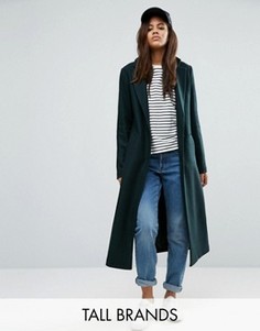 Пальто макси с боковыми разрезами New Look Tall - Бежевый