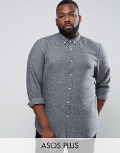 Фактурная серая рубашка стандартного кроя ASOS PLUS - Серый