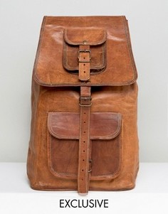 Коричневый кожаный рюкзак Reclaimed Vintage - Коричневый