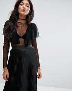 Блузка с оборками Pull&amp;Bear - Черный Pull&Bear