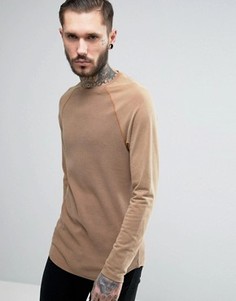 Светло-коричневый длинный обтягивающий лонгслив ASOS - Коричневый
