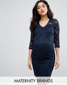 Кружевное платье для беременных Mamalicious - Синий Mama.Licious