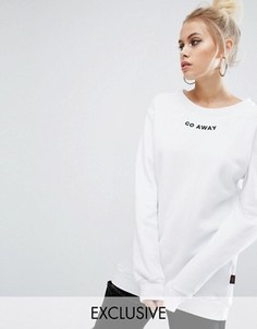 Oversize-свитшот с вышивкой Go Away Adolescent Clothing Valentines - Белый