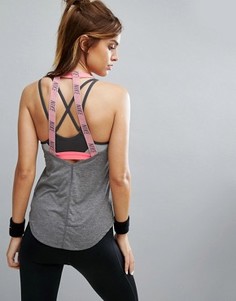 Серая майка с двумя эластичными лямками сзади Nike - Серый