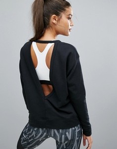 Черный лонгслив с открытой спиной Nike - Черный