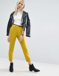 Брюки-сигареты с поясом ASOS - Желтый