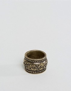 Золотистое кольцо с тисненой надписью ASOS - Золотой