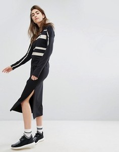 Платье миди с полосками adidas Paris - Черный