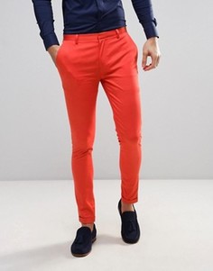 Суперузкие брюки с отворотами ASOS WEDDING - Красный