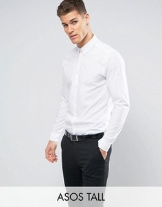 Белая рубашка классического кроя с воротником на пуговицах ASOS TALL - Белый