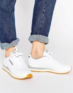 Классические кожаные кроссовки на резиновой подошве Reebok - Белый