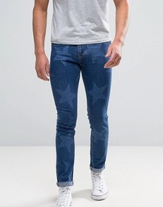 Укороченные джинсы со звездами Brooklyn Supply Co - Синий